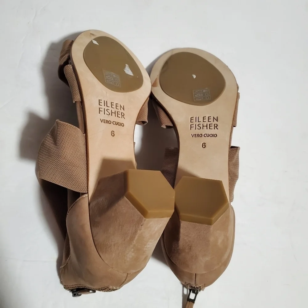 NEW Eileen Fisher Joy Knotted Brown Mesh Sandals